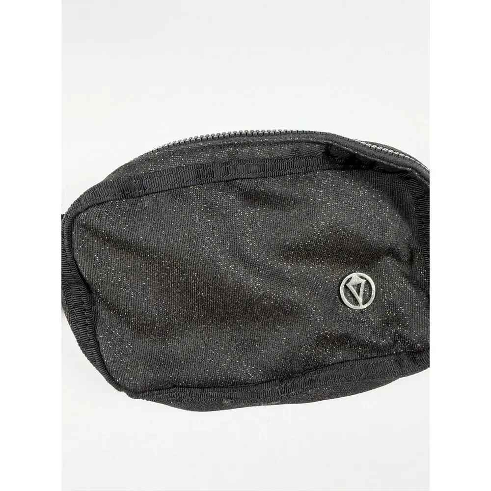 Ivivva by Lululemon Round Off Black Shimmer Crossbody Belt Bag Wristlet OS